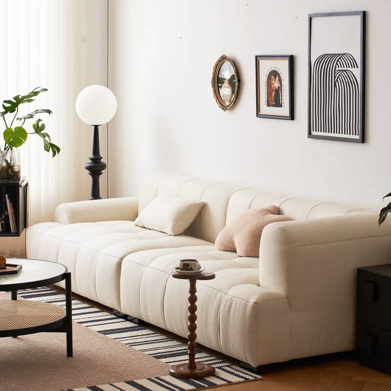 Luxurious White Flannel Sofa - Ultimate Comfort & Elegant Design yw-192