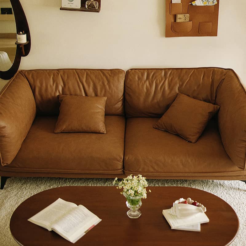 Modern Techno Fabric Sofa in Black, Light Brown, and White - Contemporary Elegant Design yw-196