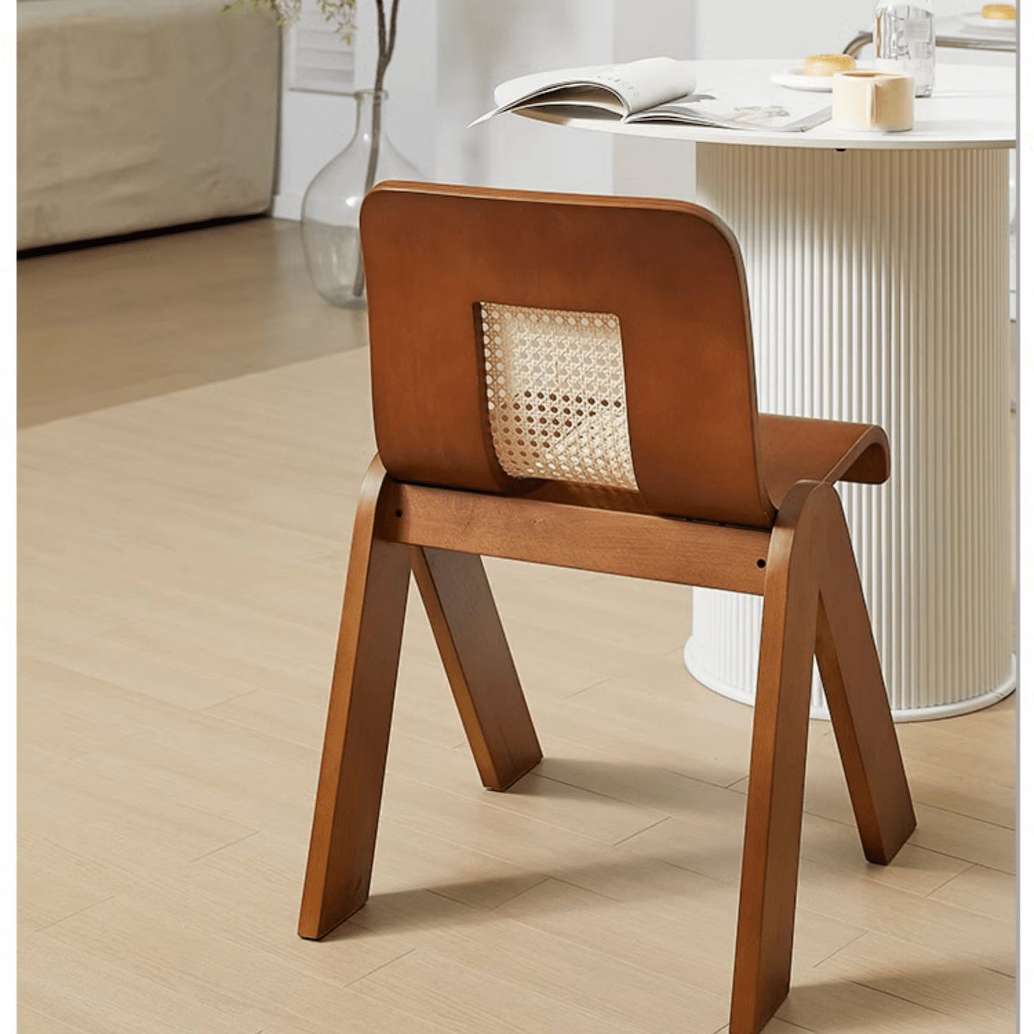 Modern Beech Wood Dining Chair with Rattan - Stylish Design for Your Diningroom Decor yw-197