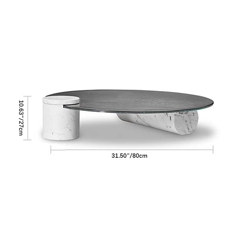 Round Coffee Table with Glass Top and Abstract Legs - Stylish & Fashionable Design for Living Room yw-198