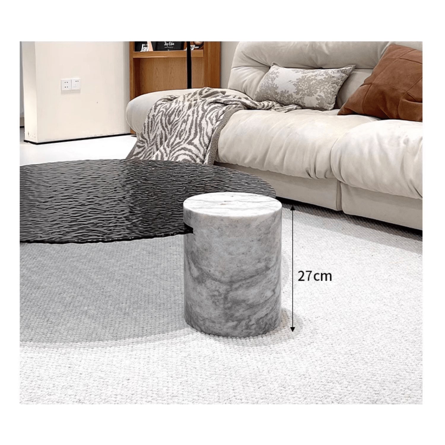 Round Coffee Table with Glass Top and Abstract Legs - Stylish & Fashionable Design for Living Room yw-198