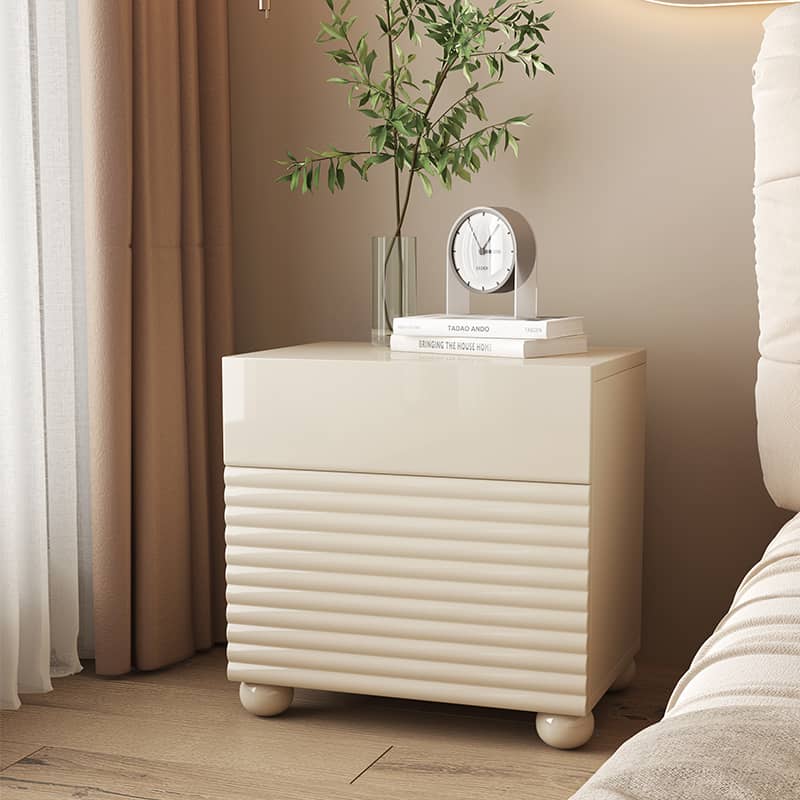 Stylish White Nightstand - Durable Density Board Wood Nightstand yw-207