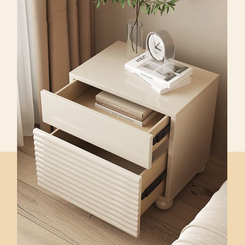 Stylish White Nightstand - Durable Density Board Wood Nightstand yw-207