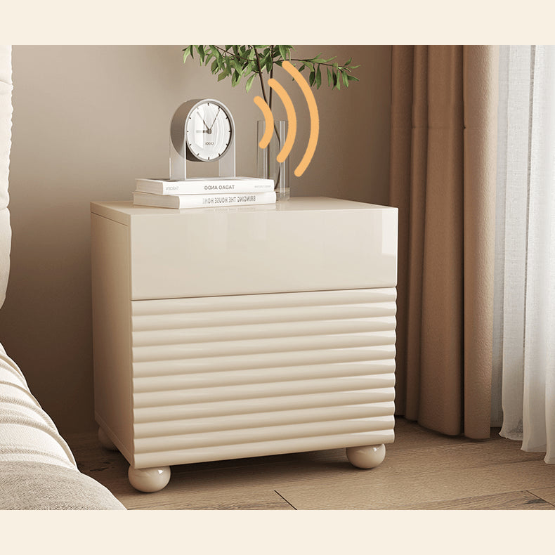 Stylish White Nightstand - Durable Density Board Wood Nightstand yw-207