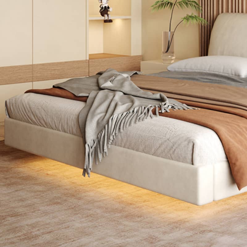 Modern Cal King Techno Fabric Bed with Pine Frame & Upholstered Headboard for Your Room yw-208