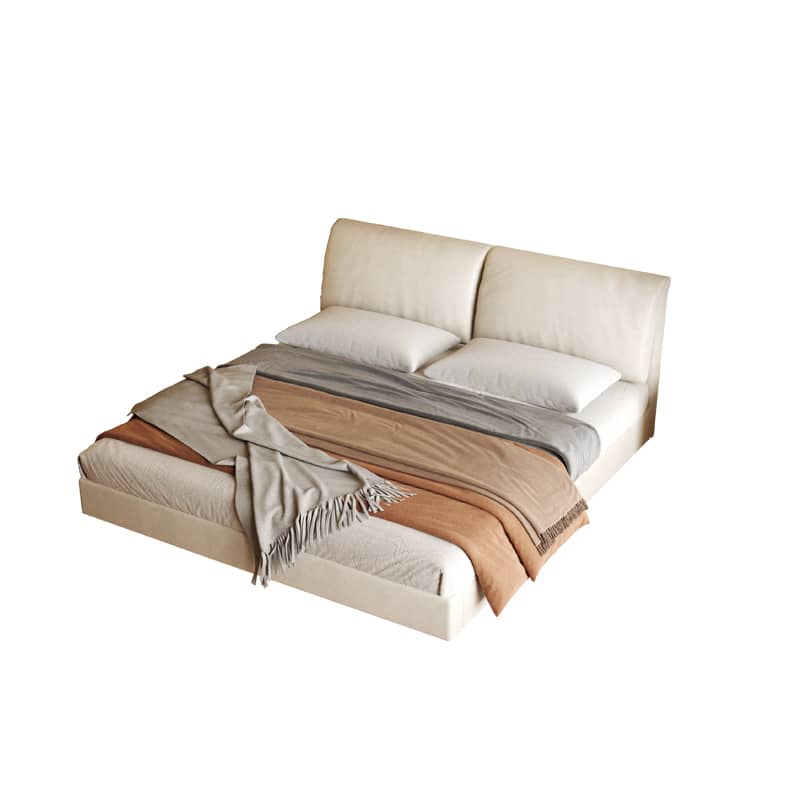 Modern Cal King Techno Fabric Bed with Pine Frame & Upholstered Headboard for Your Room yw-208