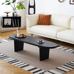 Modern Oval Wooden Coffee Table in Balck- Perfect for Your Livingroom Decor yw-210