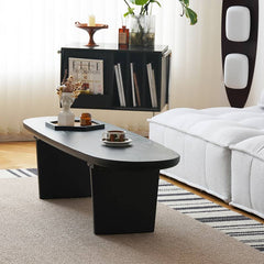 Modern Oval Wooden Coffee Table in Balck- Perfect for Your Livingroom Decor yw-210