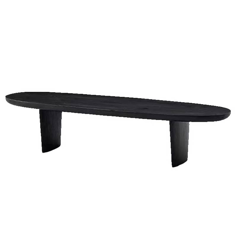 Modern Oval Wooden Coffee Table in Balck- Perfect for Your Livingroom Decor yw-210