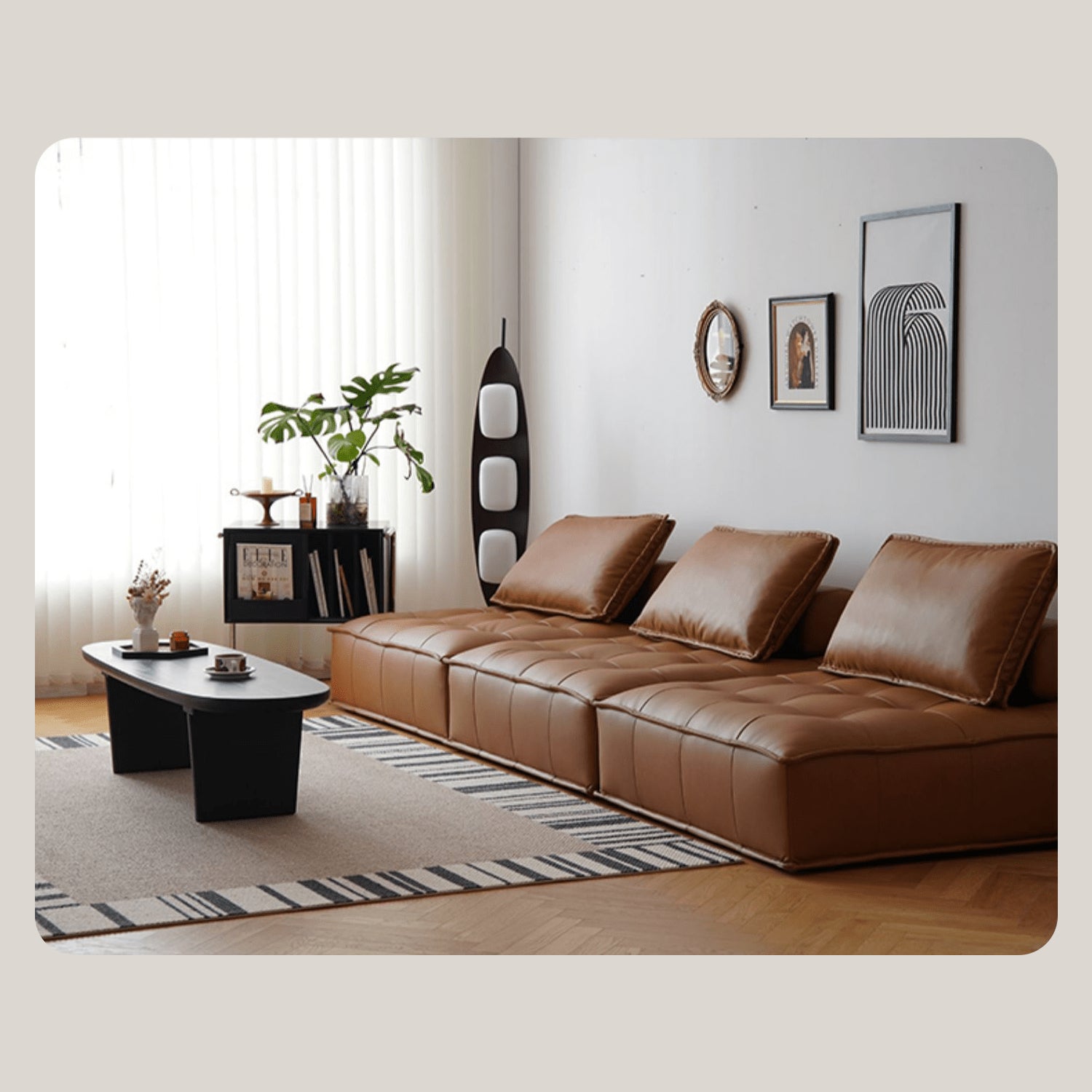 Modern Oval Wooden Coffee Table in Balck- Perfect for Your Livingroom Decor yw-210