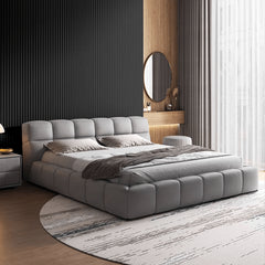 Luxurious California King Size Bed with Techno Fabric Upholstered Headboard for Bedroom yw-215