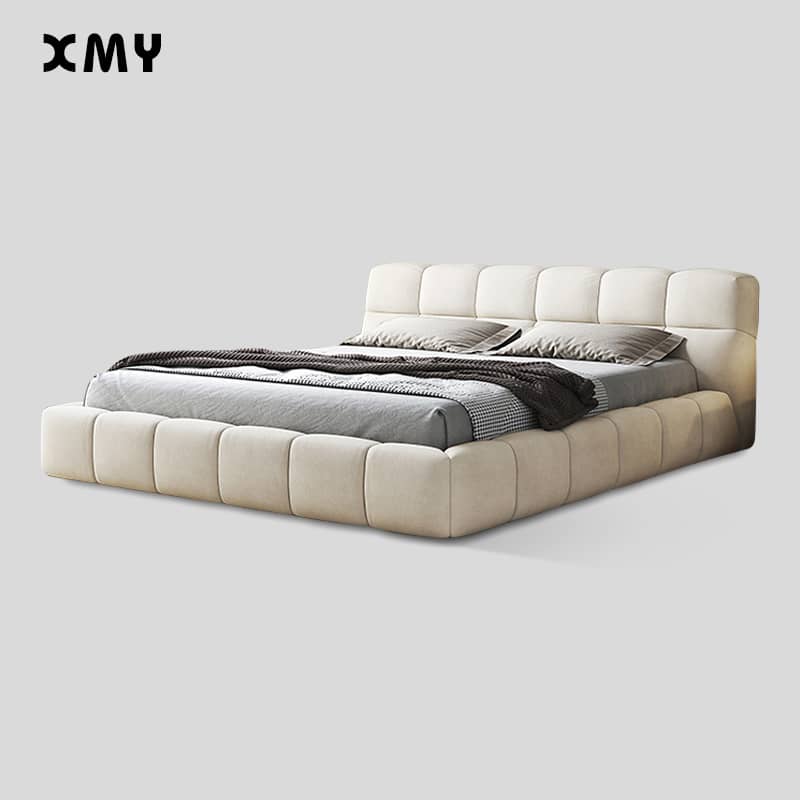 Luxurious California King Size Bed with Techno Fabric Upholstered Headboard for Bedroom yw-215