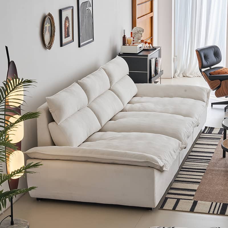 Luxurious Scratch-Resistant Velvet Sofa - Stunning Black & White Design with Pine Wood Frame yw-217