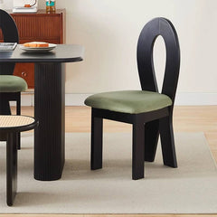 Stylish Black and Brown Wooden Dining Chair with Comfortable Flannel Upholstery yw-222