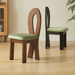 Stylish Black and Brown Wooden Dining Chair with Comfortable Flannel Upholstery yw-222