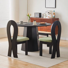 Stylish Black and Brown Wooden Dining Chair with Comfortable Flannel Upholstery yw-222