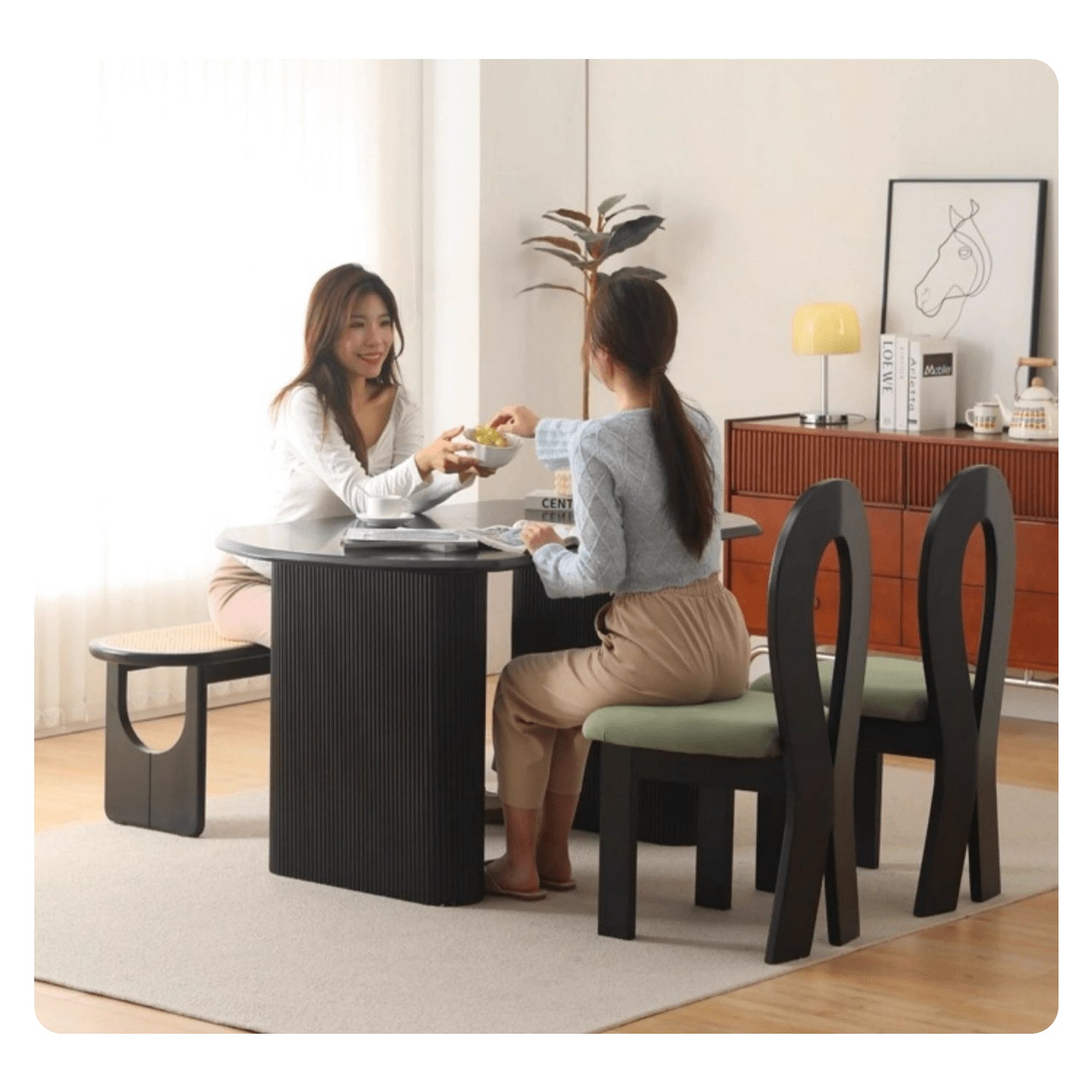 Stylish Black and Brown Wooden Dining Chair with Comfortable Flannel Upholstery yw-222