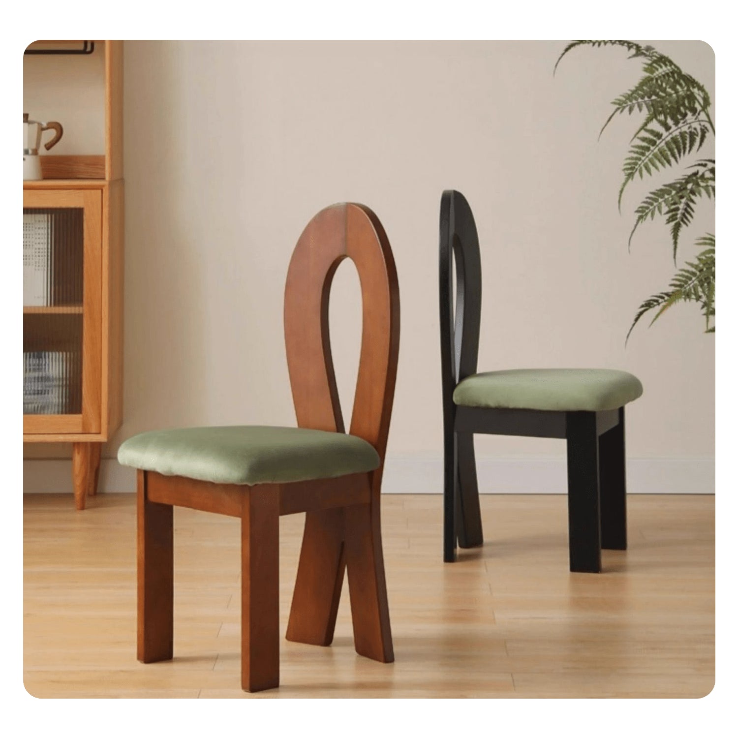 Stylish Black and Brown Wooden Dining Chair with Comfortable Flannel Upholstery yw-222