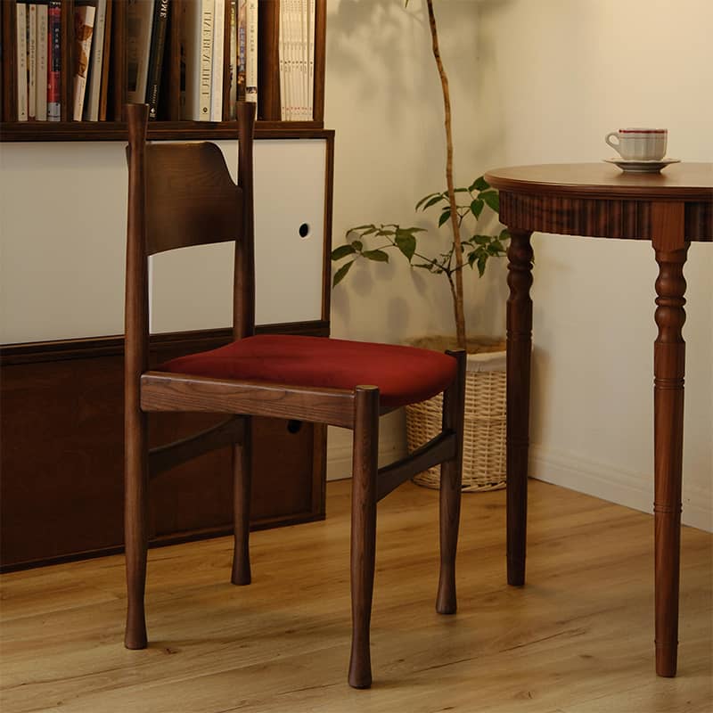 Stylish Ash Wood Chair with Red and Yellow Flannel Upholstery - Perfect Decro for Diningroom yw-228