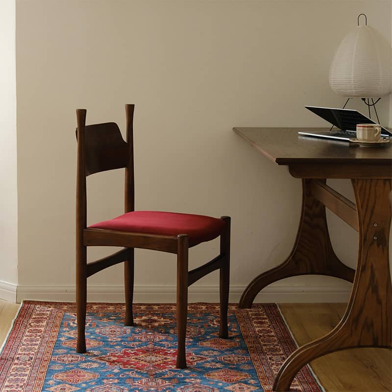 Stylish Ash Wood Chair with Red and Yellow Flannel Upholstery - Perfect Decro for Diningroom yw-228