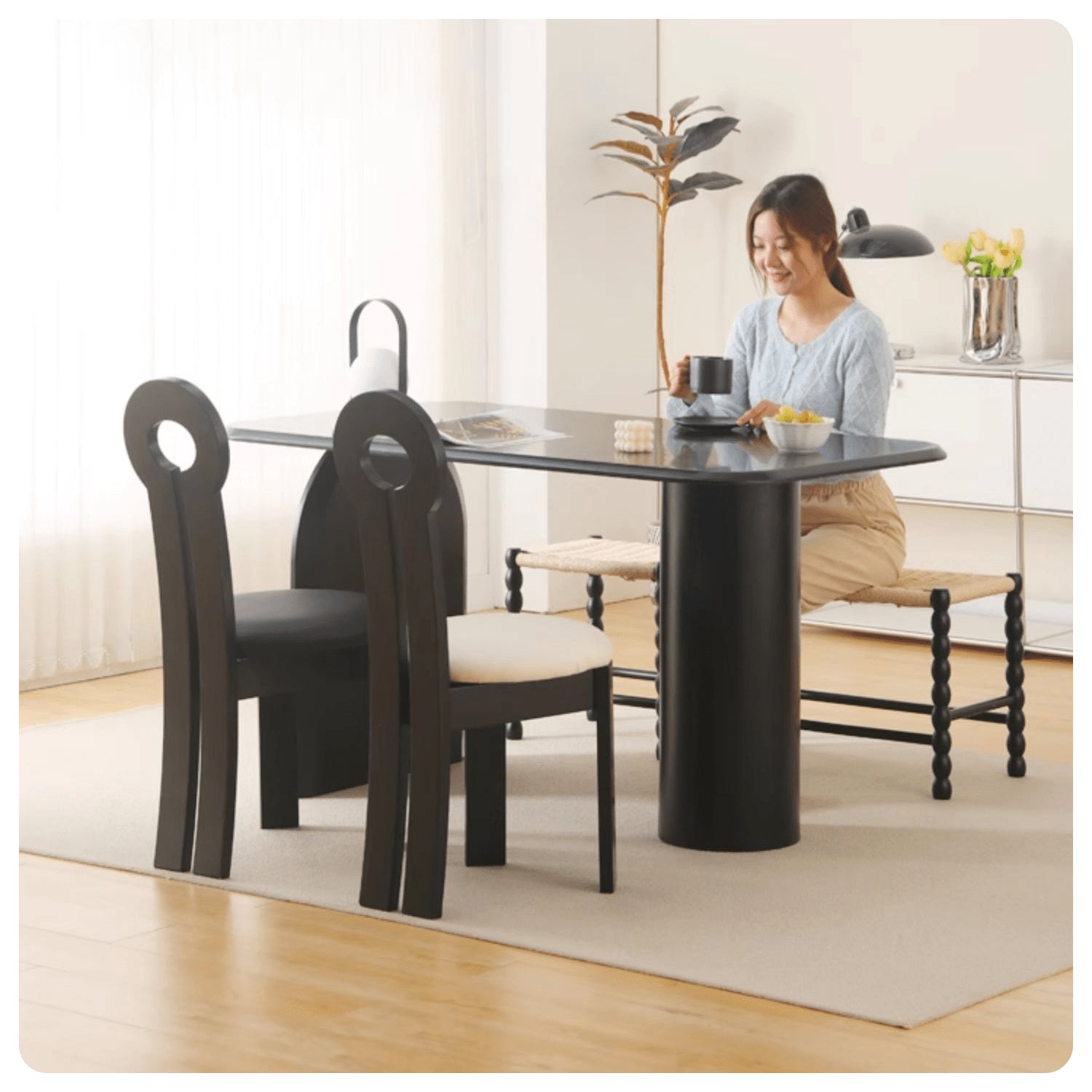 Stylish Wooden Dining Chair with Soft Lambswool Cushion - Modern Design for Diningroom yw-229