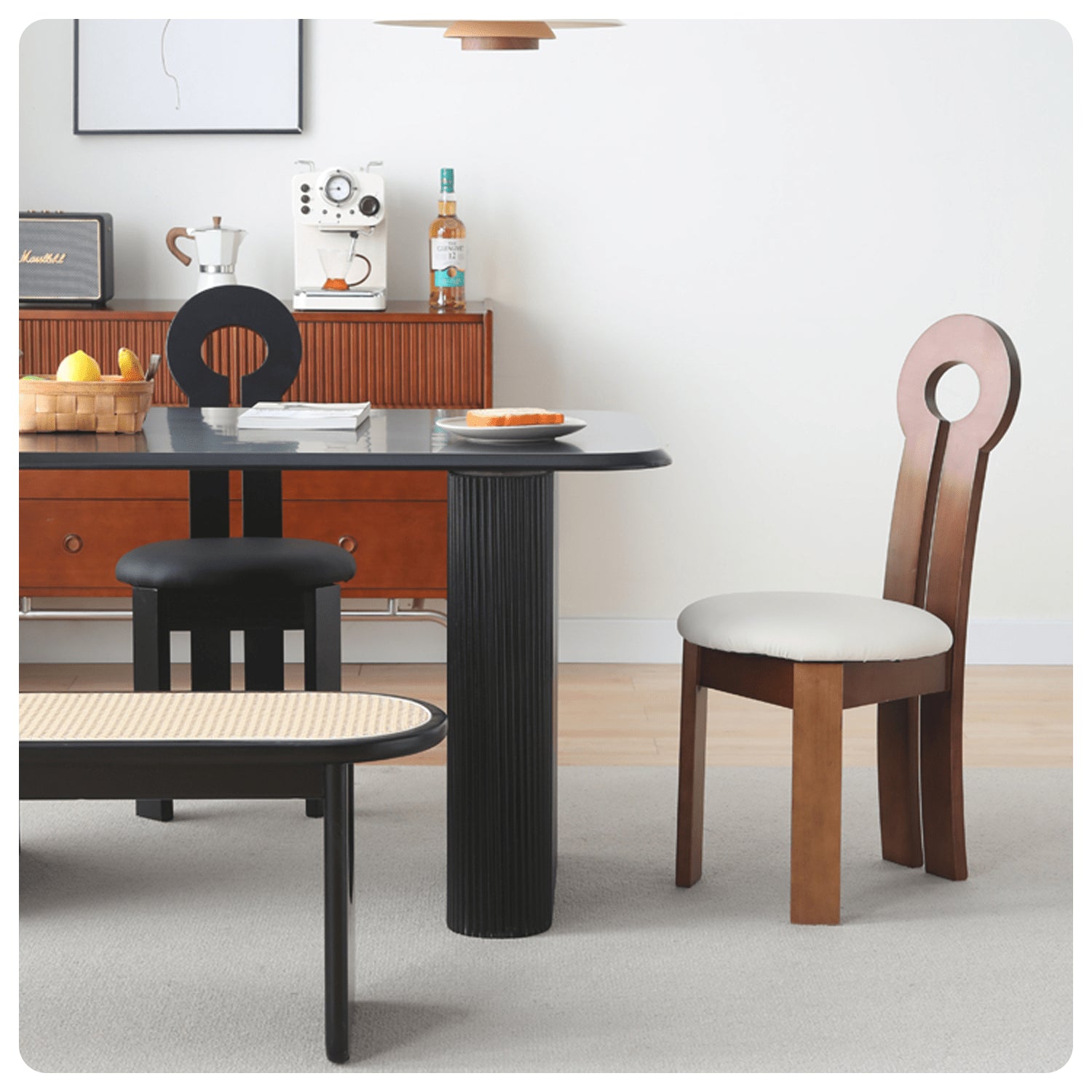 Stylish Wooden Dining Chair with Soft Lambswool Cushion - Modern Design for Diningroom yw-229