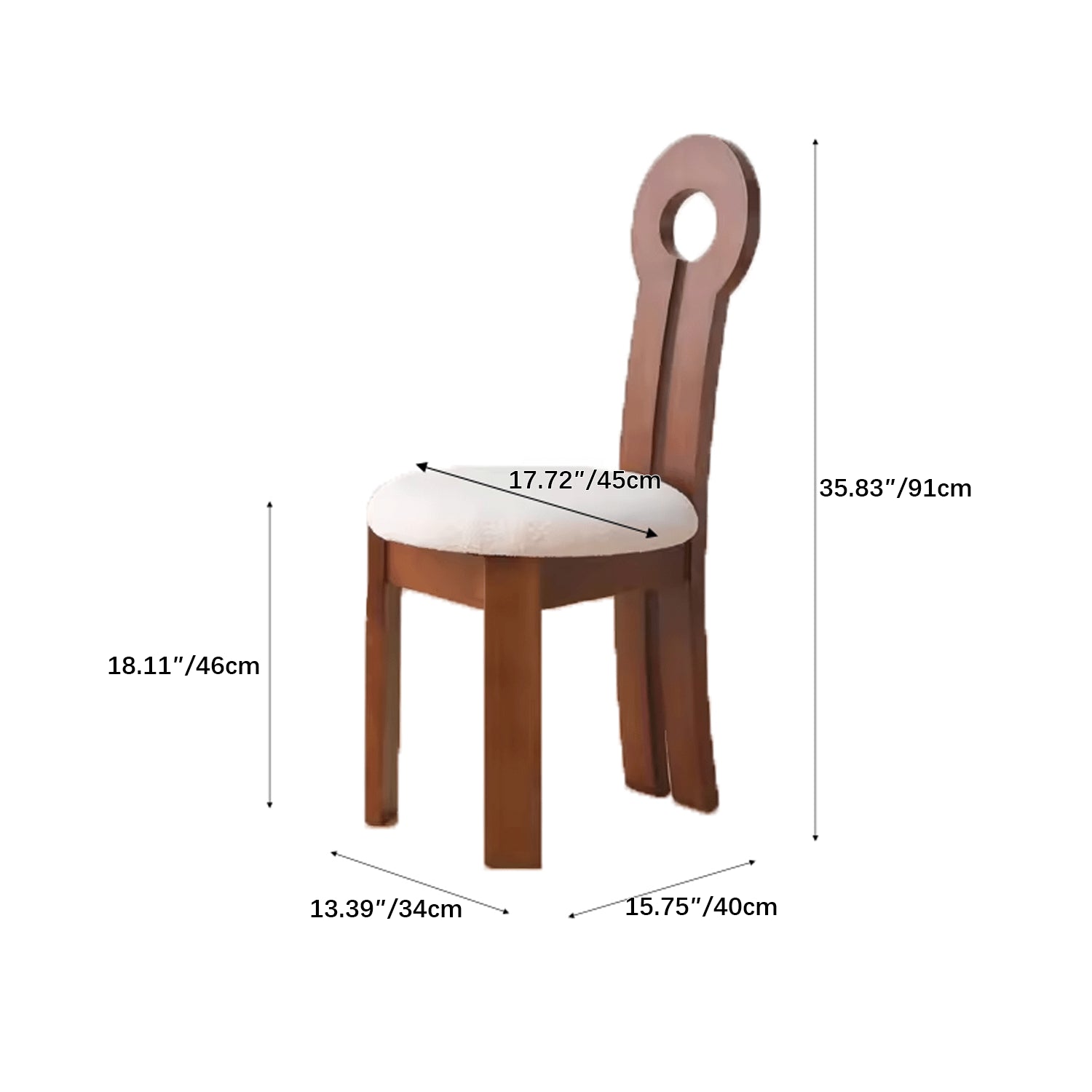 Stylish Wooden Dining Chair with Soft Lambswool Cushion - Modern Design for Diningroom yw-229