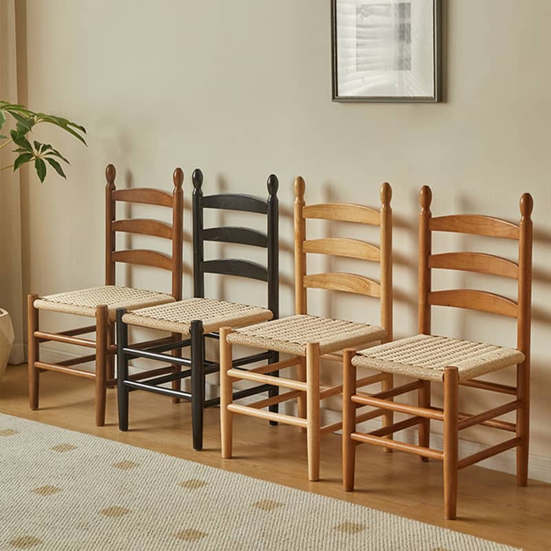 16.1‘’ Modern Oak Wood Dining Chair with Rope Weaving Seat for Diningroom yw-230