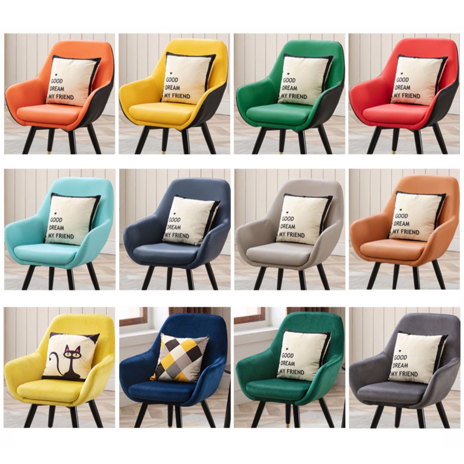 Stylish Multicolor PU Leather Lounge Chair with Steel Frame for Livingroom zsjj-101