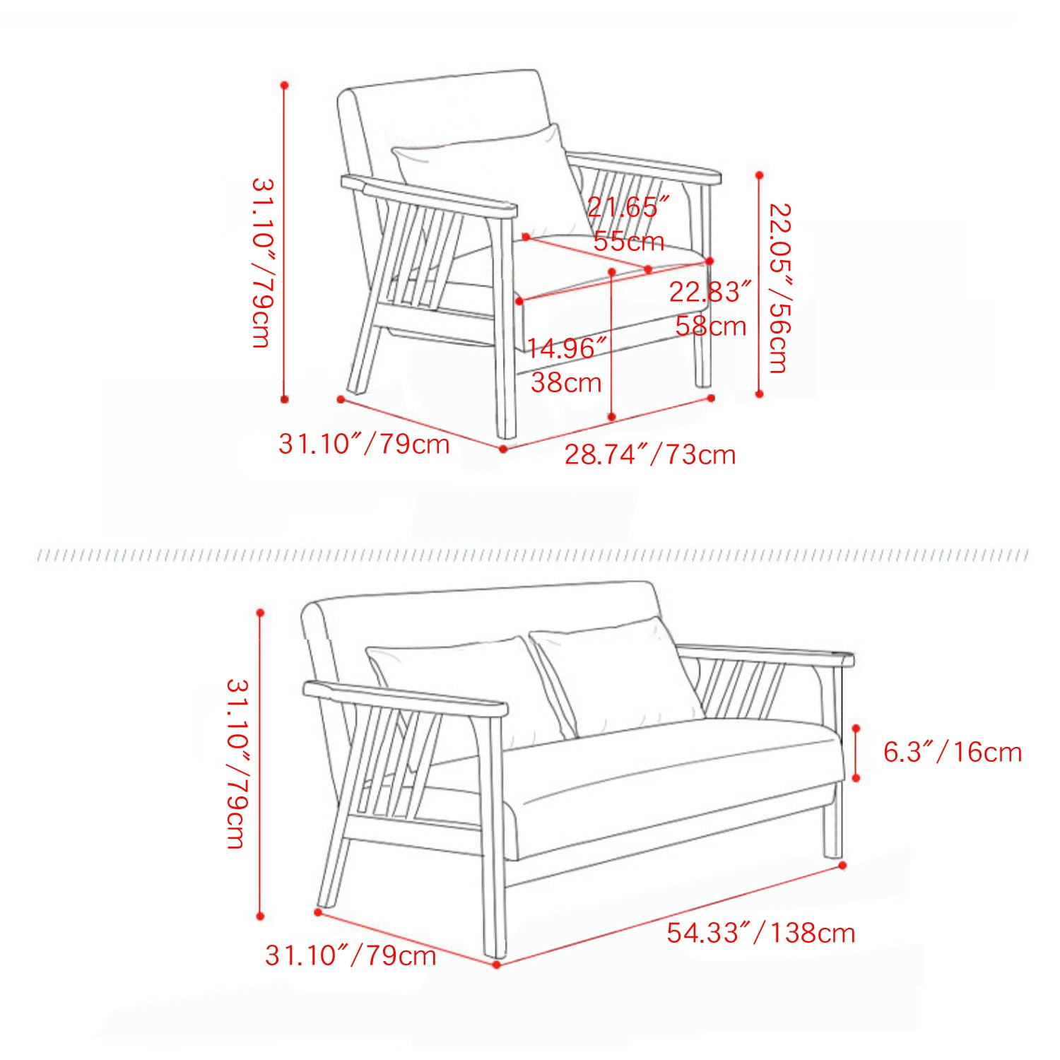 Stylish Khaki Sofa with Durable Rubber Wood Frame and Soft Cotton-Ramie Blend Upholstery zsjj-105